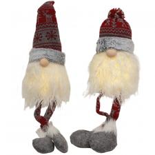 Nordic Snowflake Dangle Leg Gnome with LED Lights, 2 Asstd.