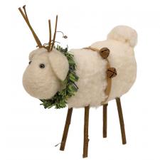 Felted White Standing Sheep Ornament, Small