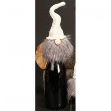 Plush Cream Hat Santa Gnome Bottle Topper
