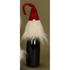 Plush Santa Gnome Bottle Topper w/Red Hat