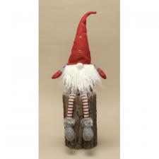 Dangle Leg Plush Red/Gray Plaid Santa Gnome