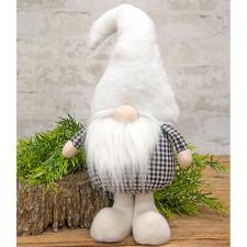 Fuzzy Black & White Buffalo Check Standing Gnome 