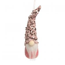 Pink Sequin Gnome Ornament
