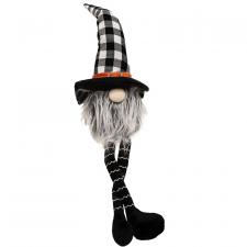 Buffalo Check Witch Hat Dangle Leg Gnome