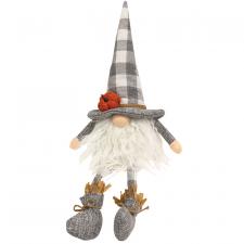 Buffalo Check Pumpkin Dangle Leg Gnome