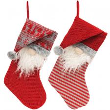 Red Gnome Knit Stocking, 2 Asstd. - SPECIAL BUY! Original Pr