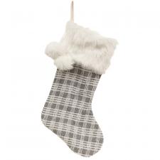 Gray and White Plaid Stocking - SPECIAL BUY! Original Price 