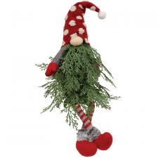 Polka Dot Tree Dangle Leg Gnome with LED Lights - SPECIAL BU