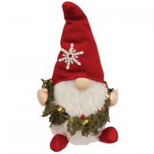 Holly Wreath Gnome with LED Lights - SPECIAL BUY! Original P