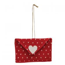 Valentine's Red Heart Envelope Ornament