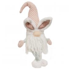 Easter Pink Speckled Bunny Gnome with Fuzzy Feet