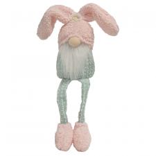 Easter Fuzzy Pink & Green Dangle Leg Gnome