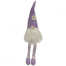 Spring Purple Daisy Dangle Leg Gnome
