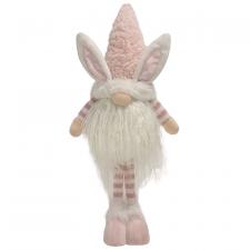 Easter Fuzzy Pink Striped Standing Gnome Bunny