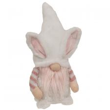 Easter Fuzzy Pink Striped Gnome Bunny