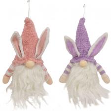 Easter Striped Gnome Easter Bunny Ornament, 2 Asstd.