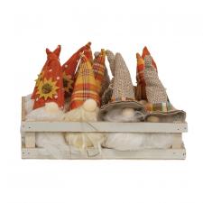 12 Pc. Harvest Gnome Ornaments w/Crate