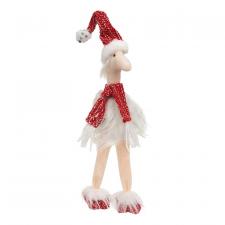 Christmas Red Sparkle Ostrich w/Dangle Legs