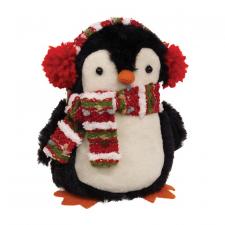 Christmas Multi-Striped Penguin w/Earmuffs
