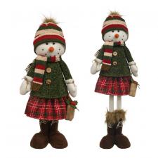 Nordic Christmas Plaid Snow Girl w/Extendable Legs - SPECIAL