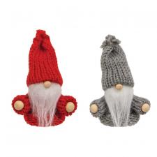 Felted Mini Red & Gray Hat Gnome, 2 Asstd.