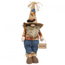 Standing gnome with Welcome Sign and Crow