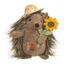 Hedgehog with Straw Hat and Sunflower