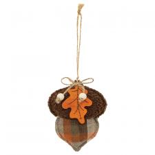 Plaid Acorn Ornament