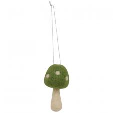 Green Felted Mushroom Ornament 
