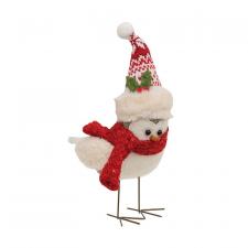 Fabric Bird with Red Hat and Scarf