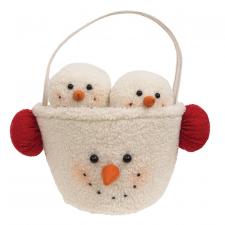 Bucket of Fuzzy Snowball Ornaments, 8/Set