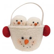 Bucket of Fuzzy Snowball Ornaments, 9/Set