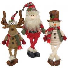 Dangle Leg Santa, Snowman, and Reindeer, 3 Asstd.