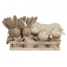12 pc Bunny and Sheep Ornaments with Crate