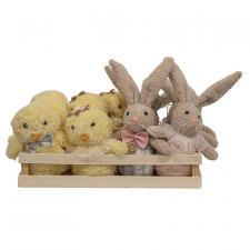 12 pc Bunny and Chick Ornaments with Crate