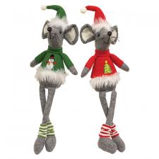 Christmas Sweater Dangle Leg Mouse - 2 Asstd