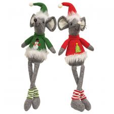 Christmas Sweater Dangle Leg Mouse - 2 Asstd