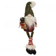 Plaid Dangle Leg Santa Gnome