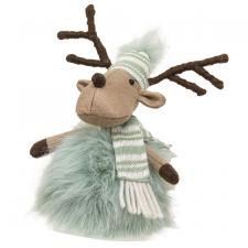 Frosted Mint Fluffy Reindeer Sitter