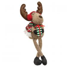 Dangle Leg Christmas Moose with Glasses