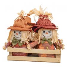 6 pc Scarecrow Ornament Crate