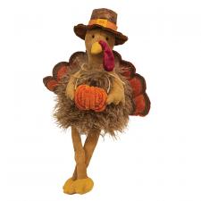 Dangle Leg Fluffy Turkey with Pumpkin