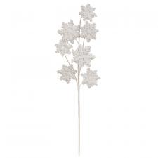 Glittered Shaggy Snowflake Spray