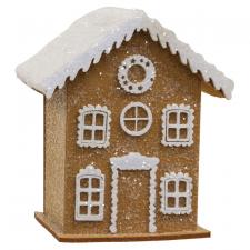 Glittered Felt Gingerbread House w/Wreath - 6