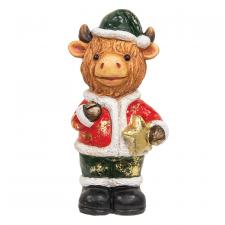 Highland Santa Cow Figurine
