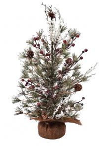 Frosted Tree w/Pinecone & Red Berry, Medium
