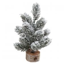 Flocked Tree with Stump, Small