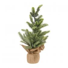 Glittered Pine Tree with Burlap Base, 15