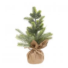 Glittered Pine Tree with Burlap Base, 12