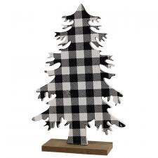 Black & White Buffalo Check Wood Tree Large